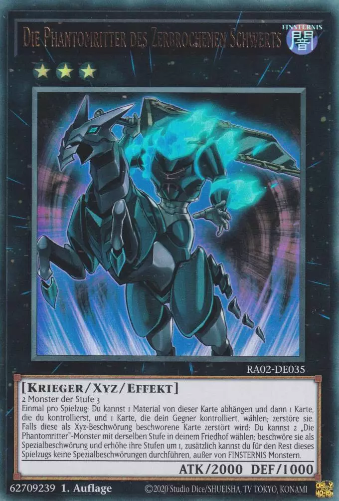 Die Phantomritter des Zerbrochenen Schwerts RA02-DE035 ist in Ultra Rare Yu-Gi-Oh Karte aus 25th Anniversary Rarity Collection 2 1.Auflage