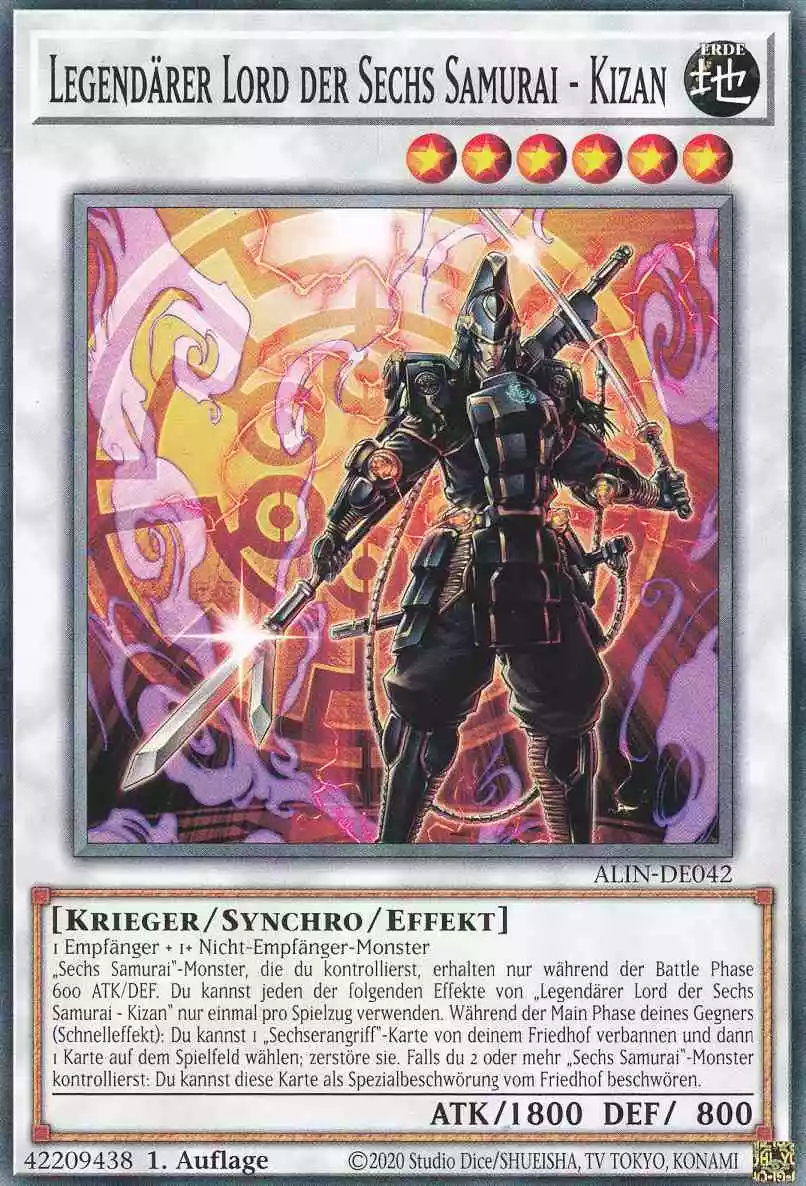 Legendärer Lord der Sechs Samurai - Kizan ALIN-DE042 ist in Common Yu-Gi-Oh Karte aus Alliance Insight 1.Auflage