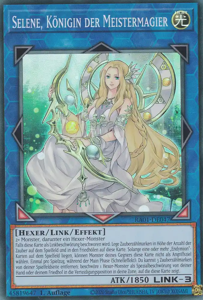 Selene, Königin der Meistermagier RA01-DE047 ist in Super Rare Yu-Gi-Oh Karte aus 25th Anniversary Rarity Collection 1.Auflage