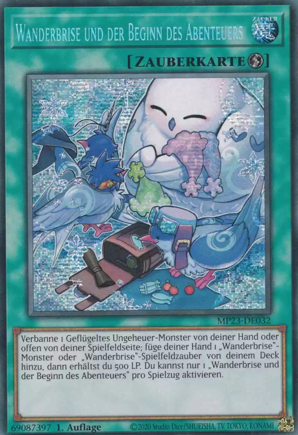 Wanderbrise und der Beginn des Abenteuers MP23-DE032 ist in Prismatic Secret Rare Yu-Gi-Oh Karte aus 25th Anniversary Tin Dueling Heroes 1.Auflage