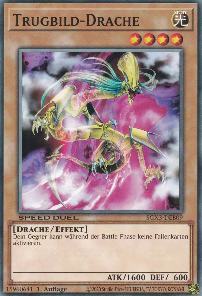 Trugbild-Drache SGX3-DEB09 ist in Common Yu-Gi-Oh Karte aus Speed Duel GX: Duelists of Shadows 1.Auflage