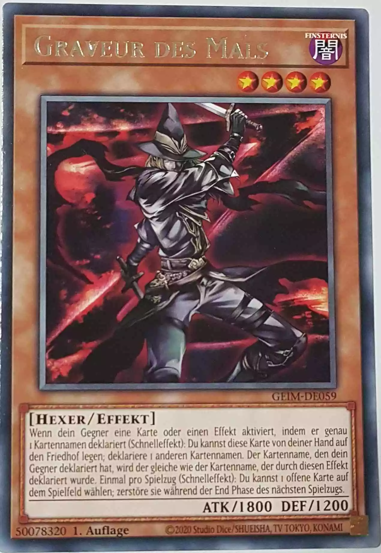 Graveur des Mals GEIM-DE059 ist in Rare Yu-Gi-Oh Karte aus Genesis Impact 1. Auflage