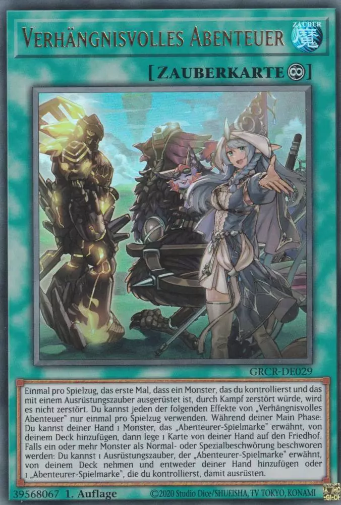 Verhängnisvolles Abenteuer GRCR-DE029 ist in Ultra Rare Yu-Gi-Oh Karte aus The Grand Creators 1.Auflage