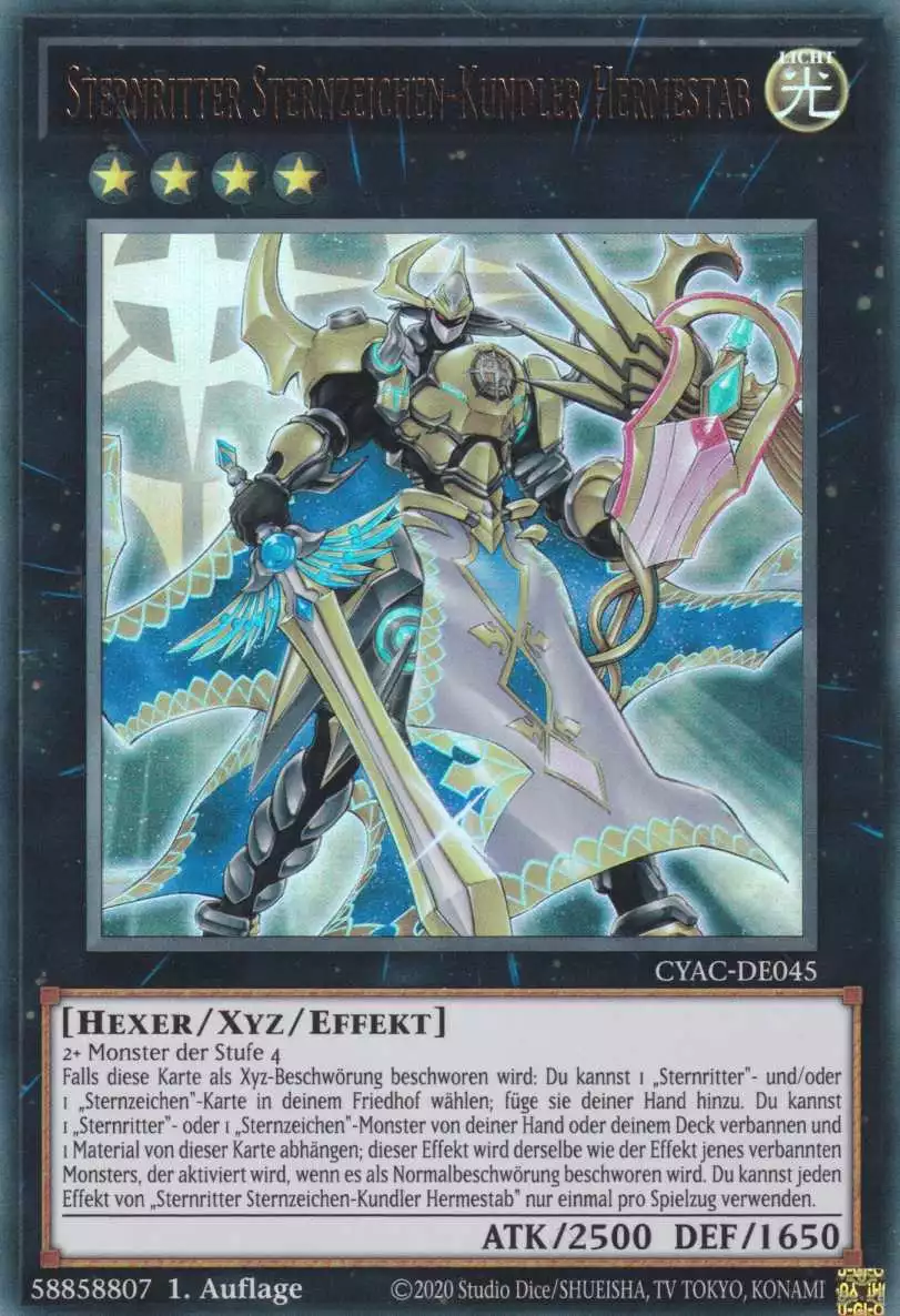 Sternritter Sternzeichen-Kundler Hermestab CYAC-DE045 ist in Ultra Rare Yu-Gi-Oh Karte aus Cyberstorm Access 1.Auflage