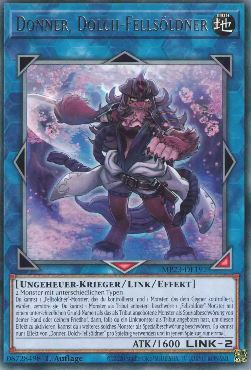 Donner, Dolch-Fellsöldner MP23-DE192 ist in Rare Yu-Gi-Oh Karte aus 25th Anniversary Tin Dueling Heroes 1.Auflage