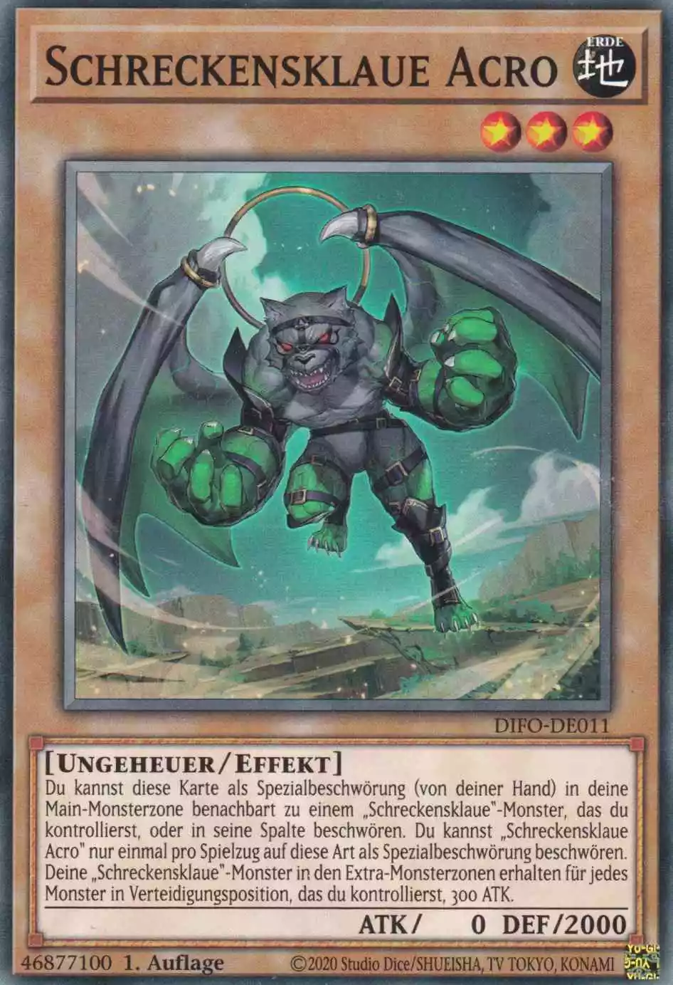 Schreckensklaue Acro DIFO-DE011 ist in Common Yu-Gi-Oh Karte aus Dimension Force 1.Auflage