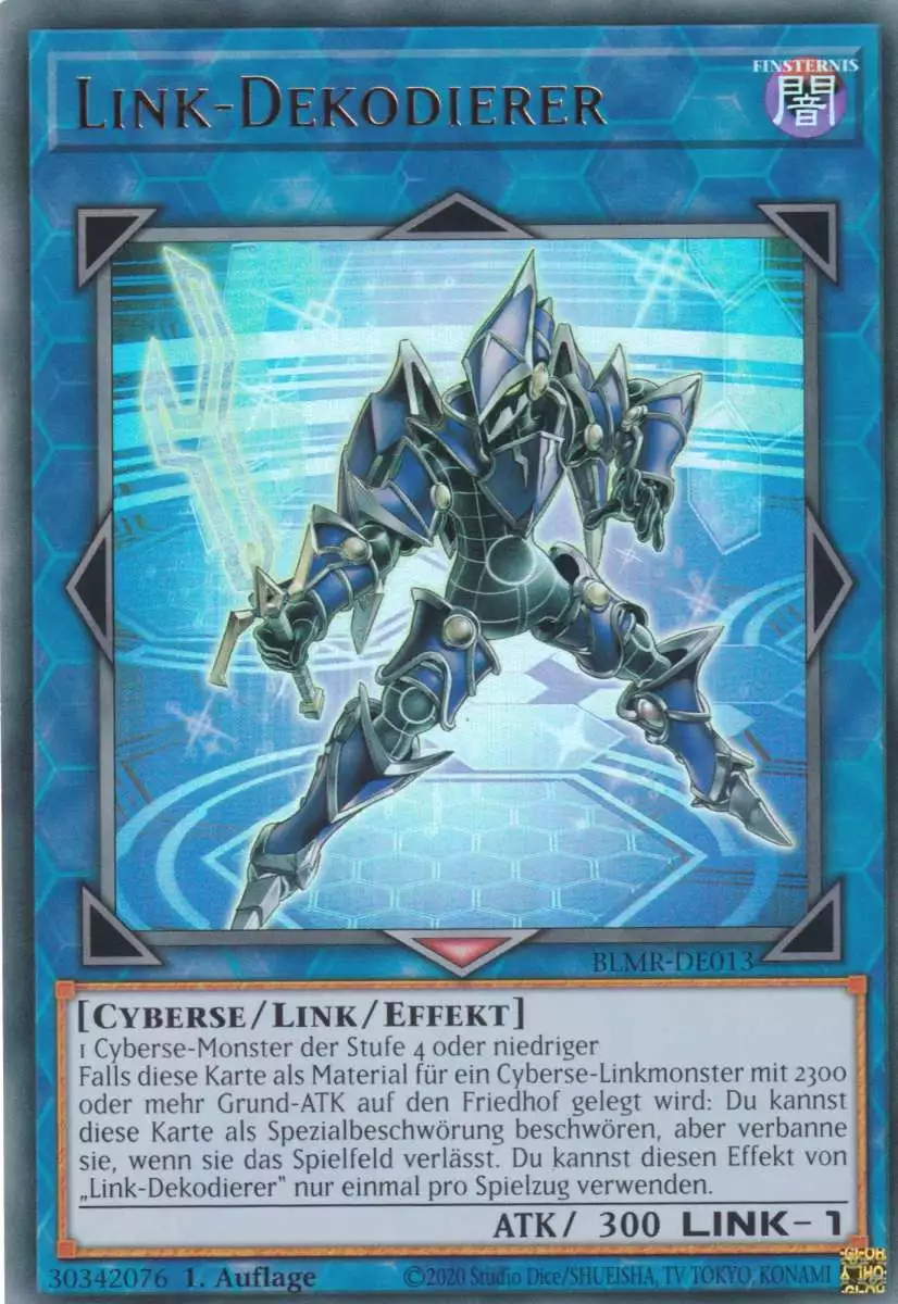 Link-Dekodierer BLMR-DE013 ist in Ultra Rare Yu-Gi-Oh Karte aus Battles of Legend Monstrous Revenge 1.Auflage