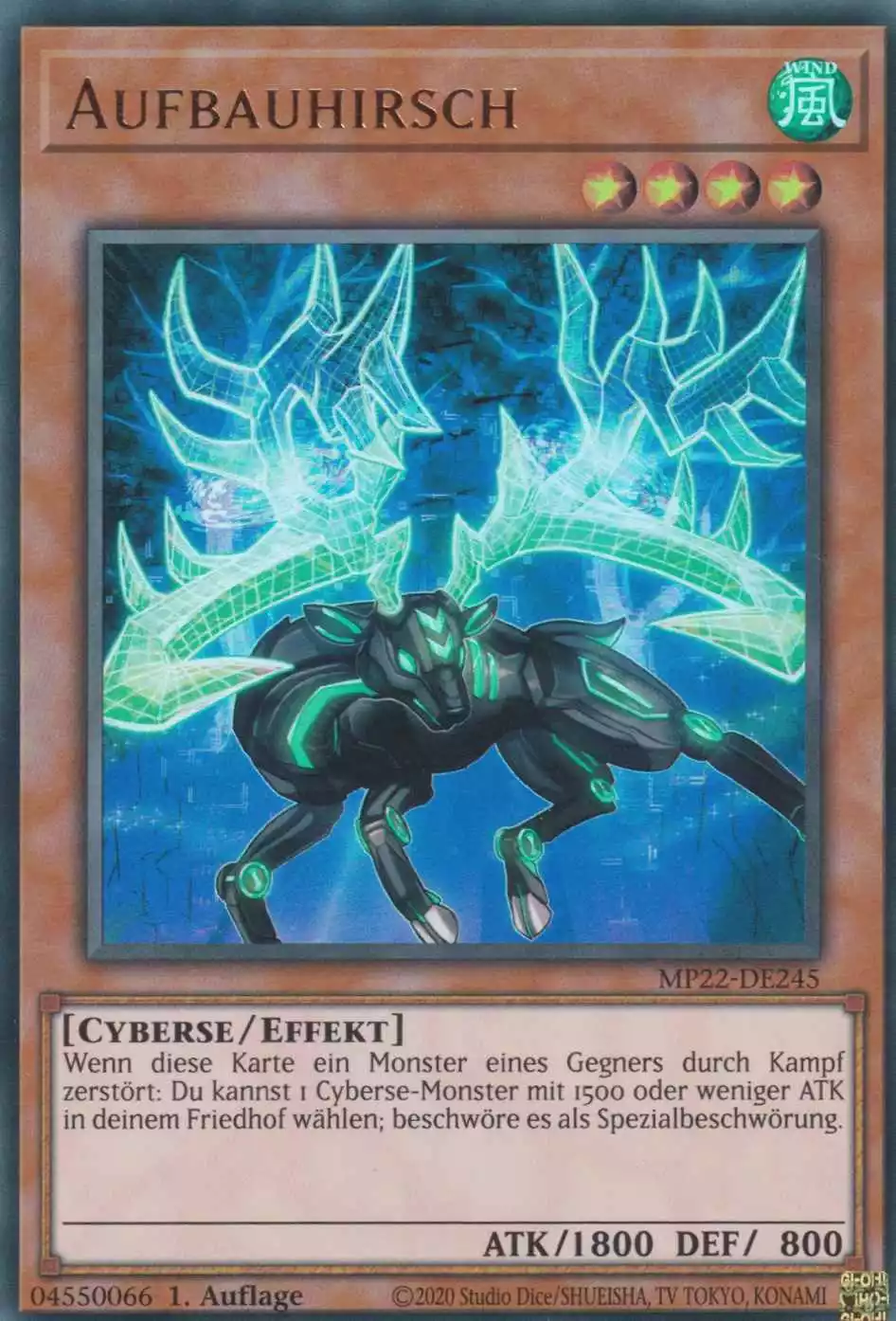 Aufbauhirsch MP22-DE245 ist in Ultra Rare Yu-Gi-Oh Karte aus Tin of the Pharaoh’s Gods 1.Auflage
