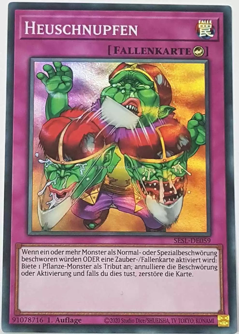 Heuschnupfen SESL-DE059 ist in Super Rare Yu-Gi-Oh Karte aus Secret Slayers 1.Auflage