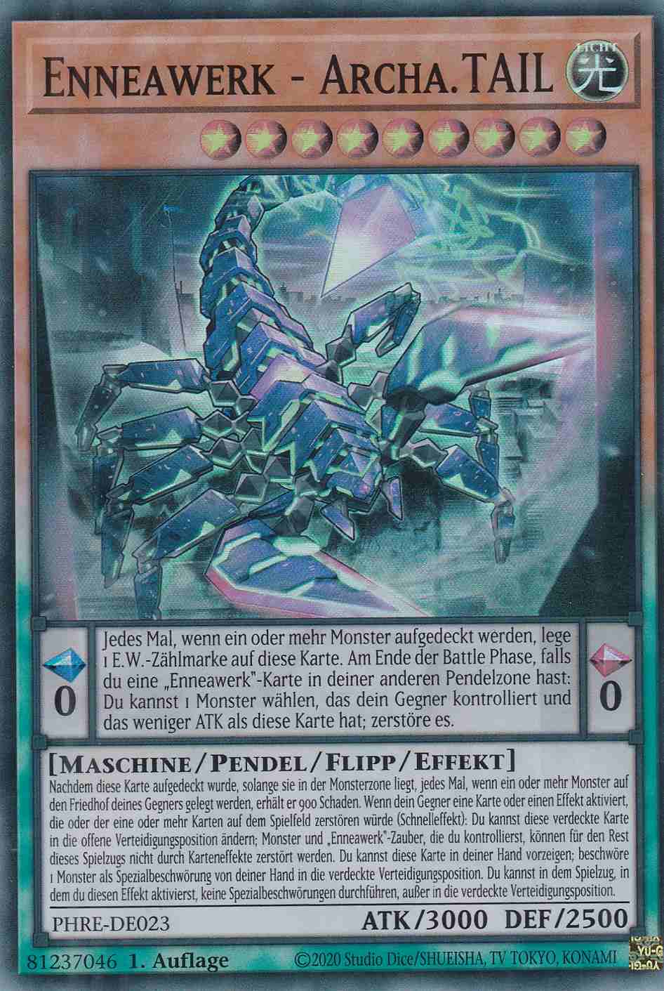Enneawerk - Archa.TAIL PHRE-DE023 ist in Super Rare Yu-Gi-Oh Karte aus Phantom Revenge 1.Auflage