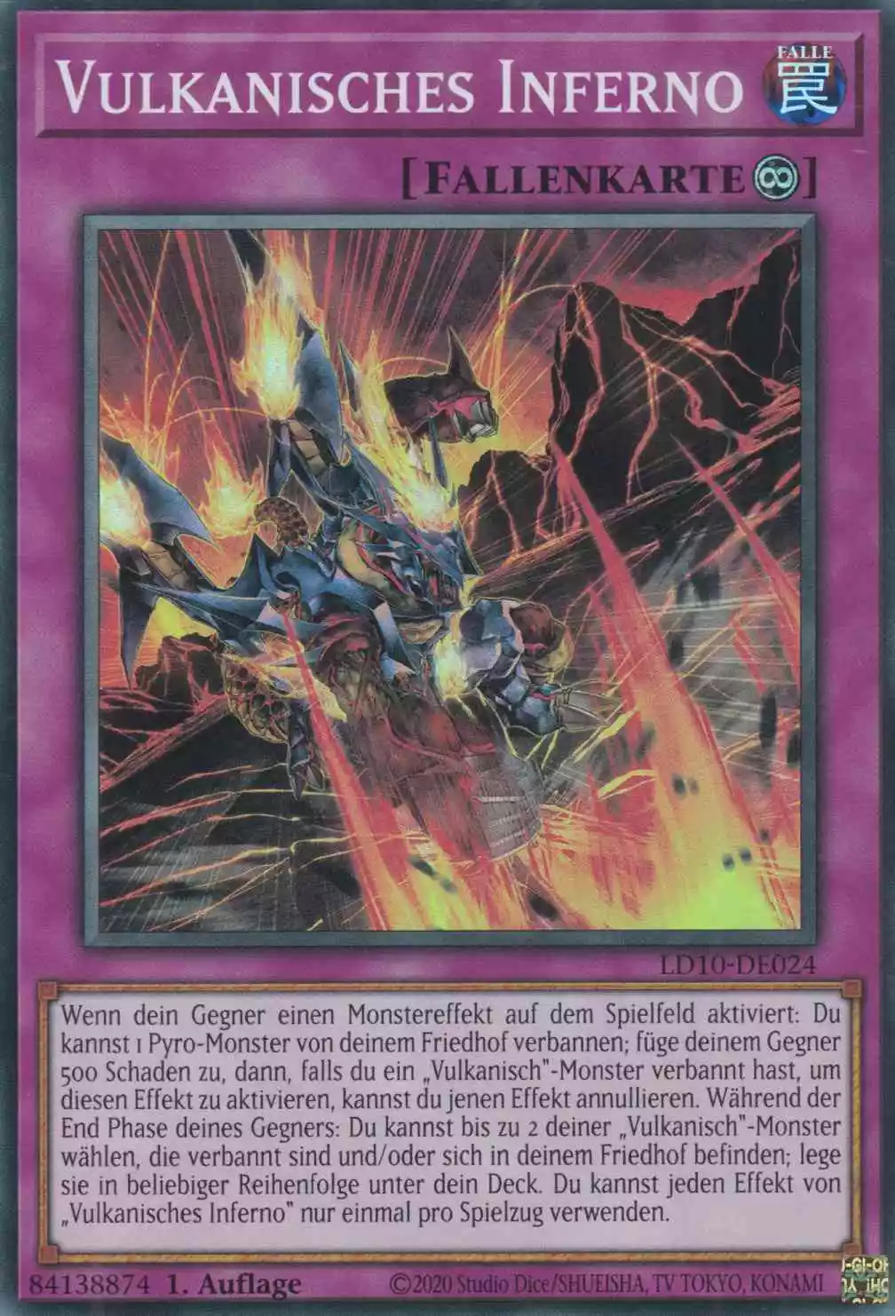 Vulkanisches Inferno LD10-DE024 ist in Super Rare Yu-Gi-Oh Karte aus Legendary Duelists Soulburning Volcano 1.Auflage