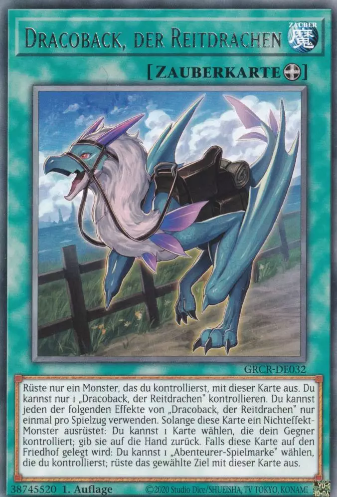 Dracoback, der Reitdrachen GRCR-DE032 ist in Rare Yu-Gi-Oh Karte aus The Grand Creators 1.Auflage