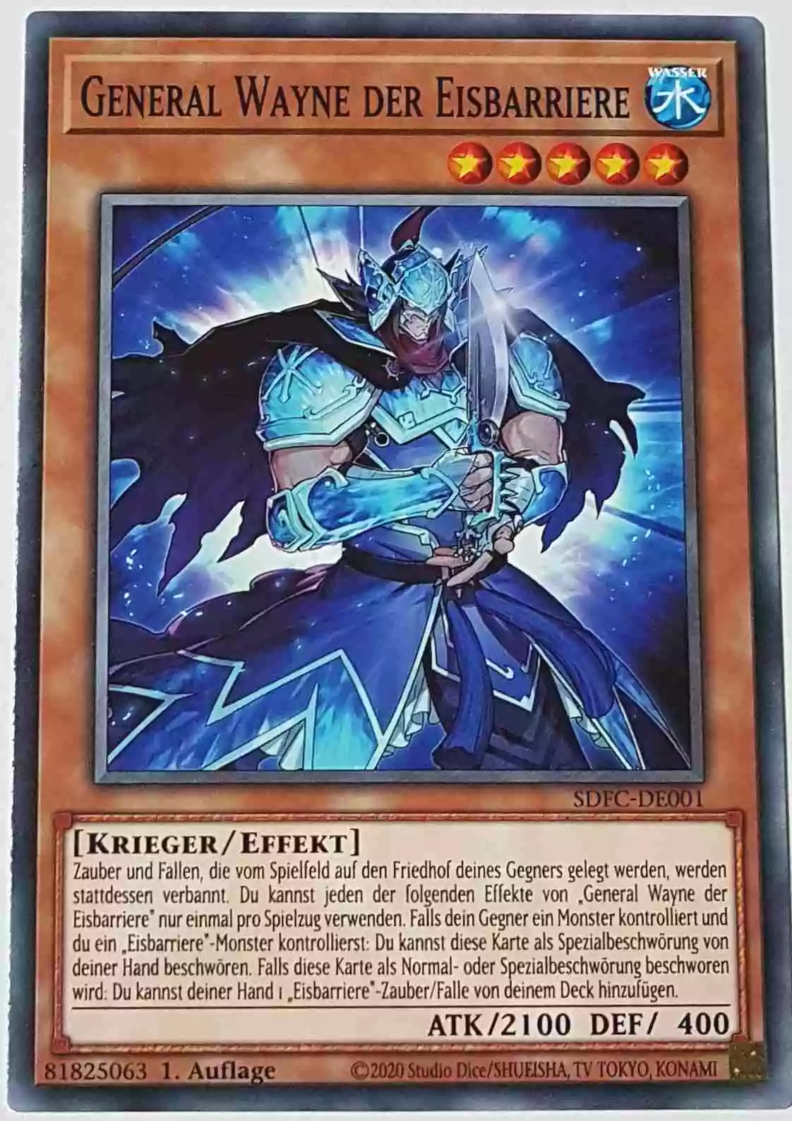 General Wayne der Eisbarriere SDFC-DE001 ist in Common Yu-Gi-Oh Karte aus Freezing Chains 1.Auflage