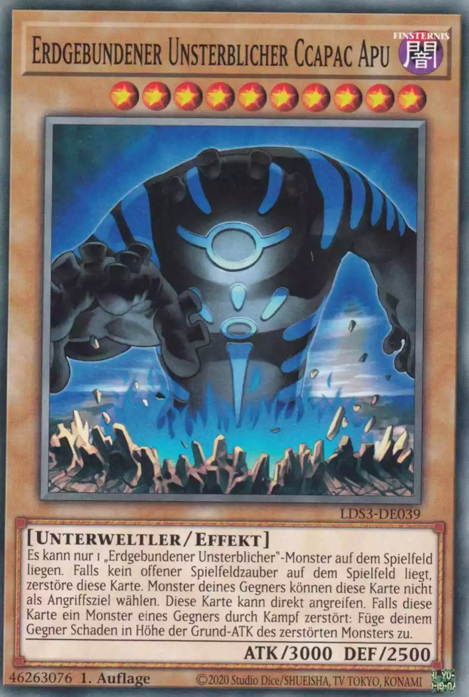 Erdgebundener Unsterblicher Ccapac Apu LDS3-DE039 ist in Common Yu-Gi-Oh Karte aus Legendary Duelists Season 3 1.Auflage