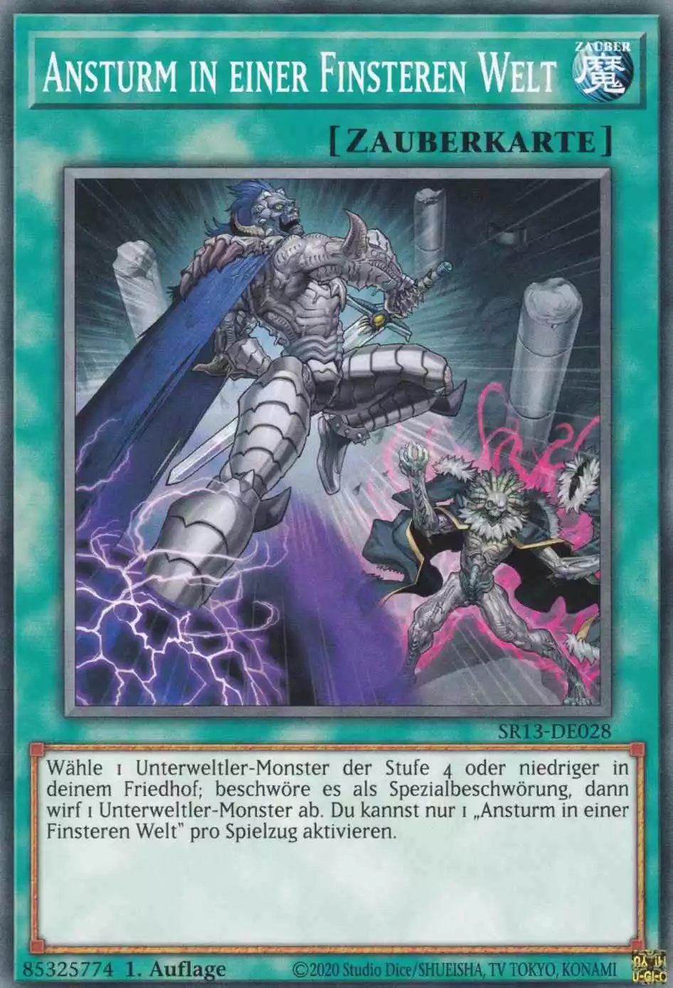 Ansturm in einer Finsteren Welt SR13-DE028 ist in Common Yu-Gi-Oh Karte aus Dark World 1.Auflage