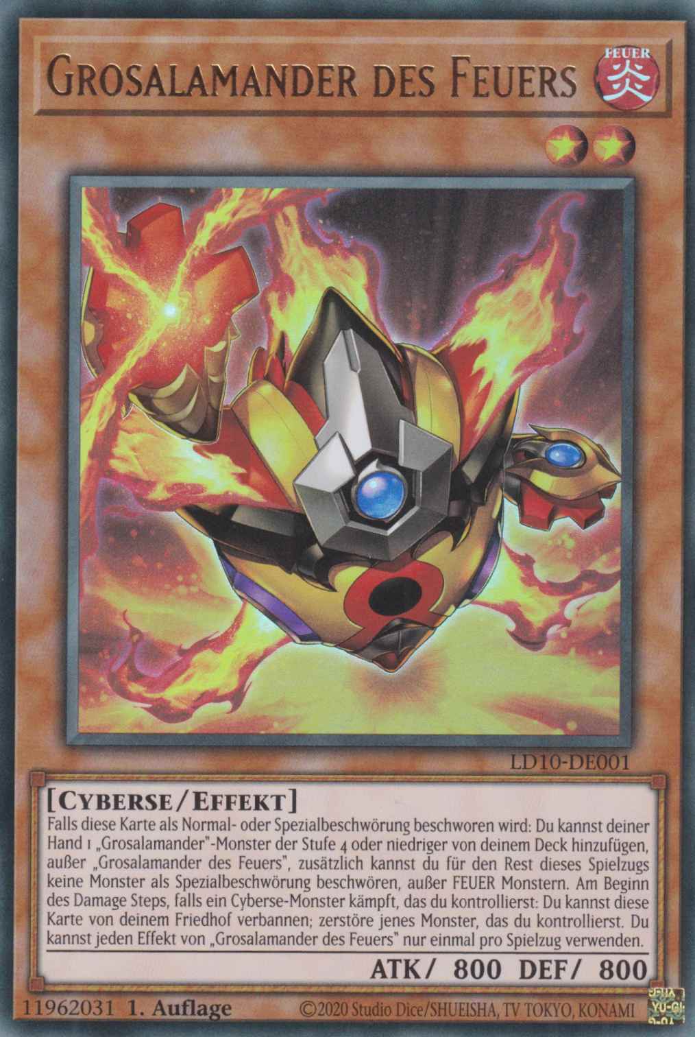 Grosalamander des Feuers LD10-DE001 ist in Ultra Rare Yu-Gi-Oh Karte aus Legendary Duelists Soulburning Volcano 1.Auflage