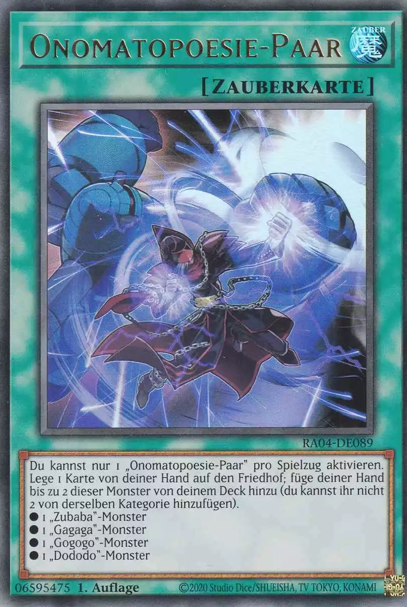 Onomatopoesie-Paar RA04-DE089 ist in Ultra Rare Yu-Gi-Oh Karte aus Quarter Century Stampede 1.Auflage