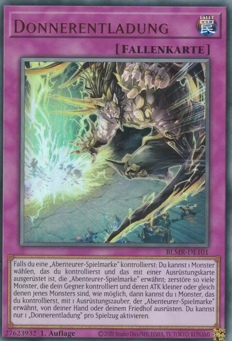 Donnerentladung BLMR-DE101 ist in Ultra Rare Yu-Gi-Oh Karte aus Battles of Legend Monstrous Revenge 1.Auflage