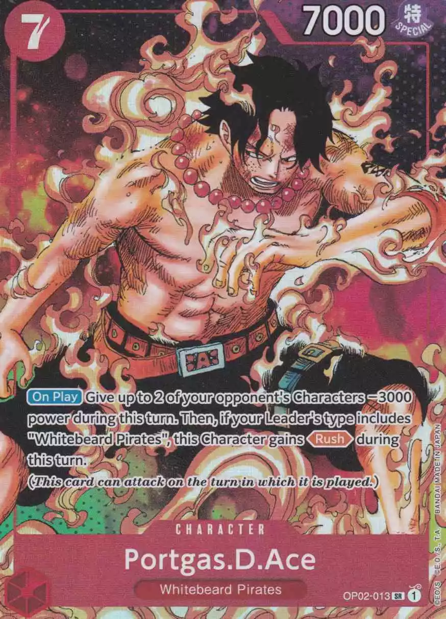 op02-013-a-portgas-d-ace-parallel-super-rare-paramount-war-op-02 Portgas.D.Ace (Parallel) OP02-013 ist in Super Rare. Die One Piece Karte ist aus Paramount War OP-02 in Parallel Alternative Art.