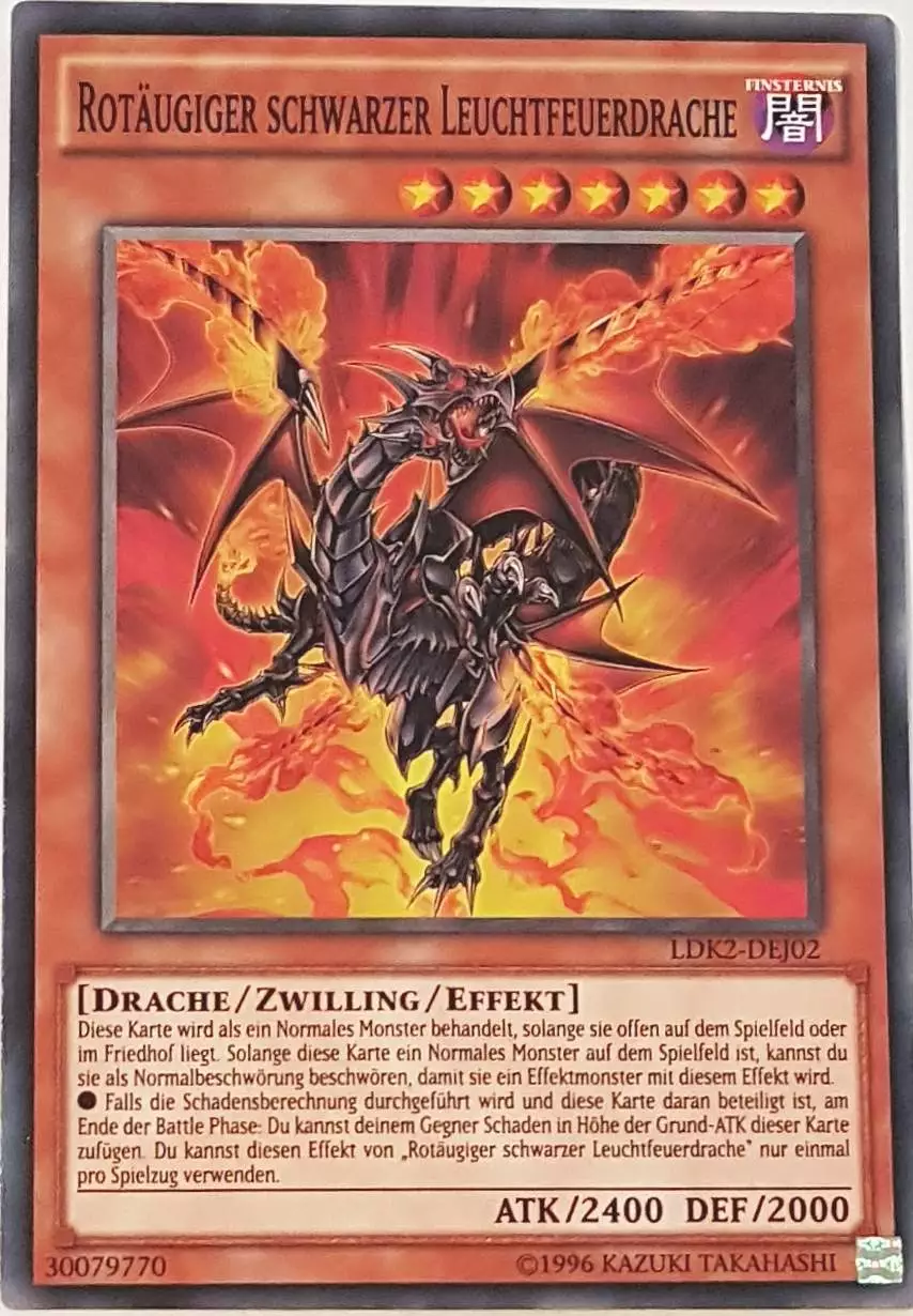 Rotäugiger schwarzer Leuchtfeuerdrache LDK2-DEJ02 ist in Common Yu-Gi-Oh Karte aus Legendary Decks 2 