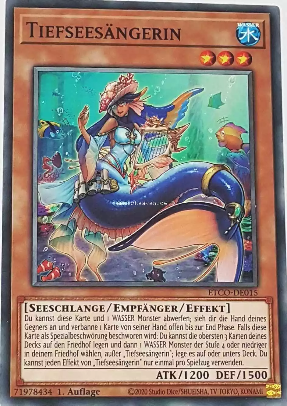 Tiefseesängerin ETCO-DE015 ist in Common Yu-Gi-Oh Karte aus Eternity Code 1.Auflage