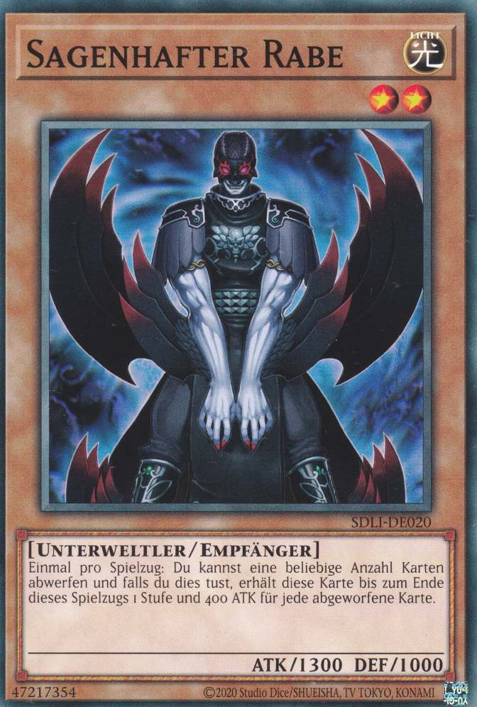 Sagenhafter Rabe SDLI-DE020 ist in Common Yu-Gi-Oh Karte aus Realm Of Light unlimitiert