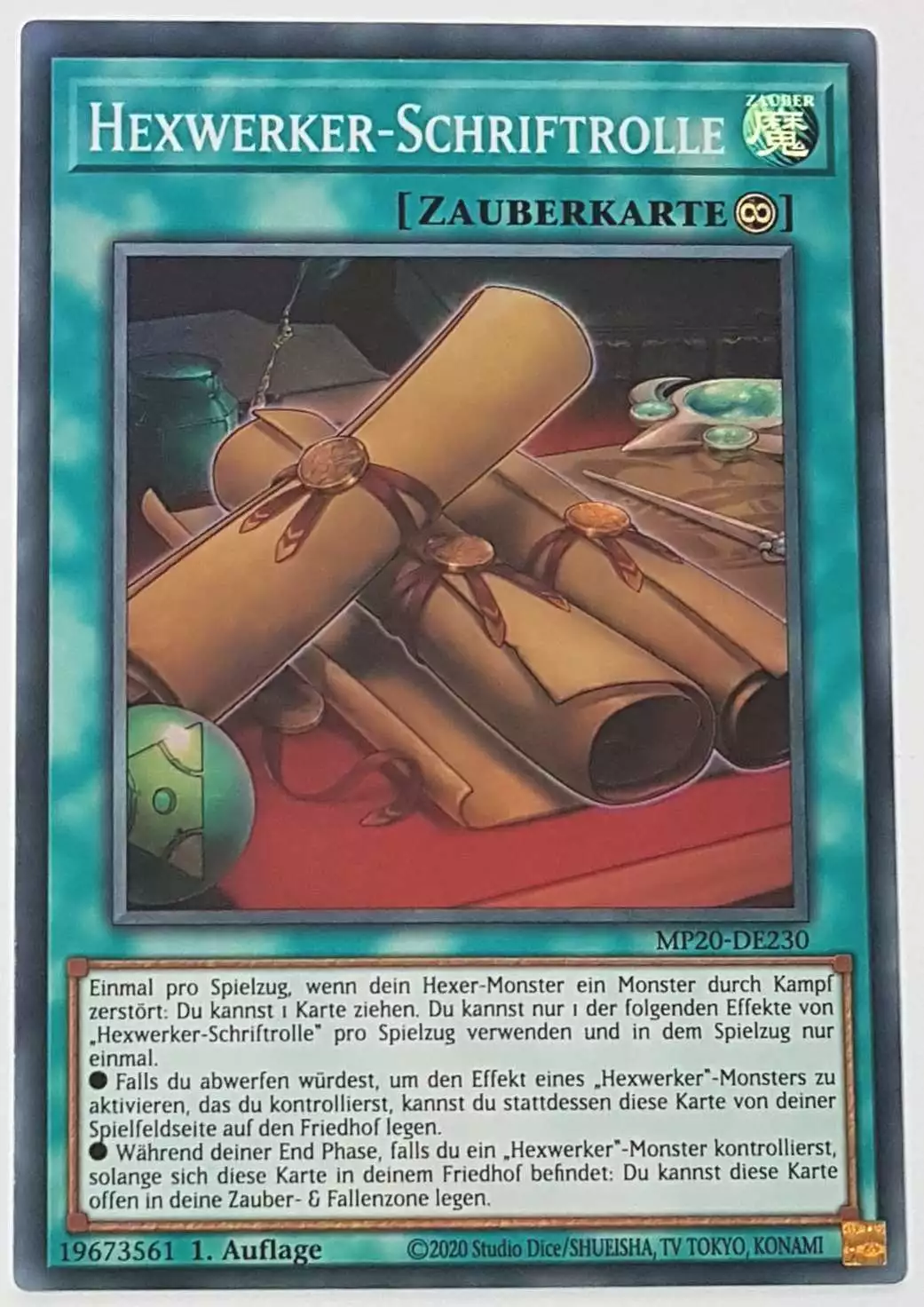 Hexwerker-Schriftrolle MP20-DE230 ist in Super Rare Yu-Gi-Oh Karte aus 2020 Tin of Lost Memories 1.Auflage