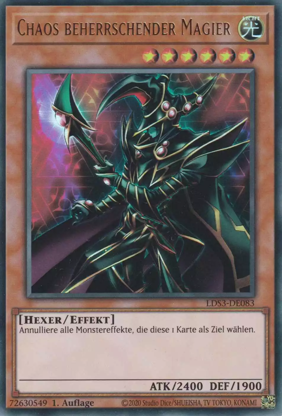 Chaos beherrschender Magier LDS3-DE083 ist in Ultra Rare Yu-Gi-Oh Karte aus Legendary Duelists Season 3 1.Auflage