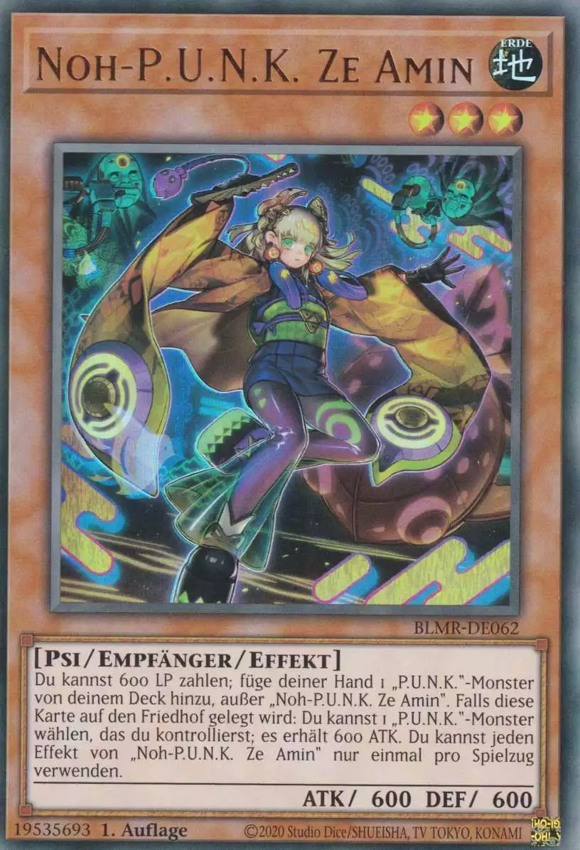 Noh-P.U.N.K. Ze Amin BLMR-DE062 ist in Ultra Rare Yu-Gi-Oh Karte aus Battles of Legend Monstrous Revenge 1.Auflage