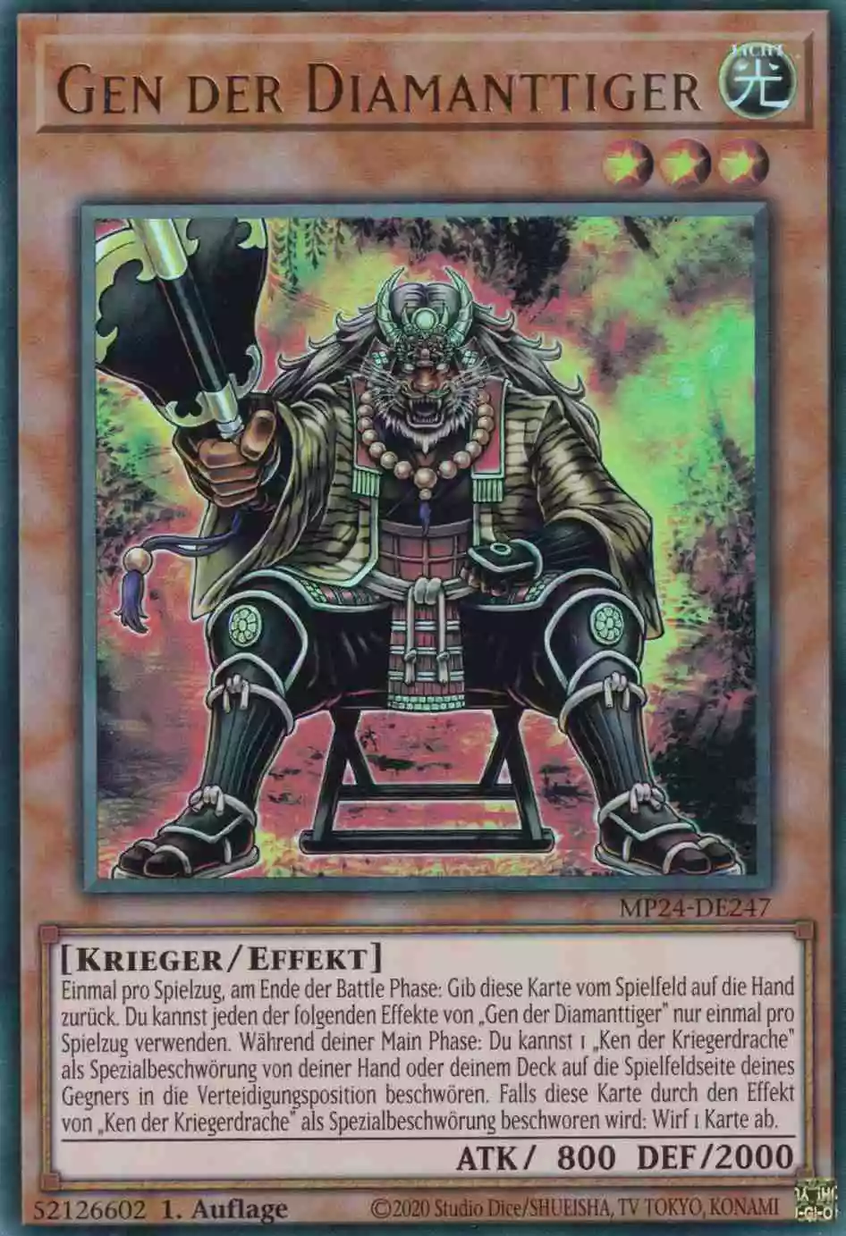 Gen der Diamanttiger MP24-DE247 ist in Ultra Rare Yu-Gi-Oh Karte aus 25th Anniversary Tin Dueling Mirrors 1.Auflage