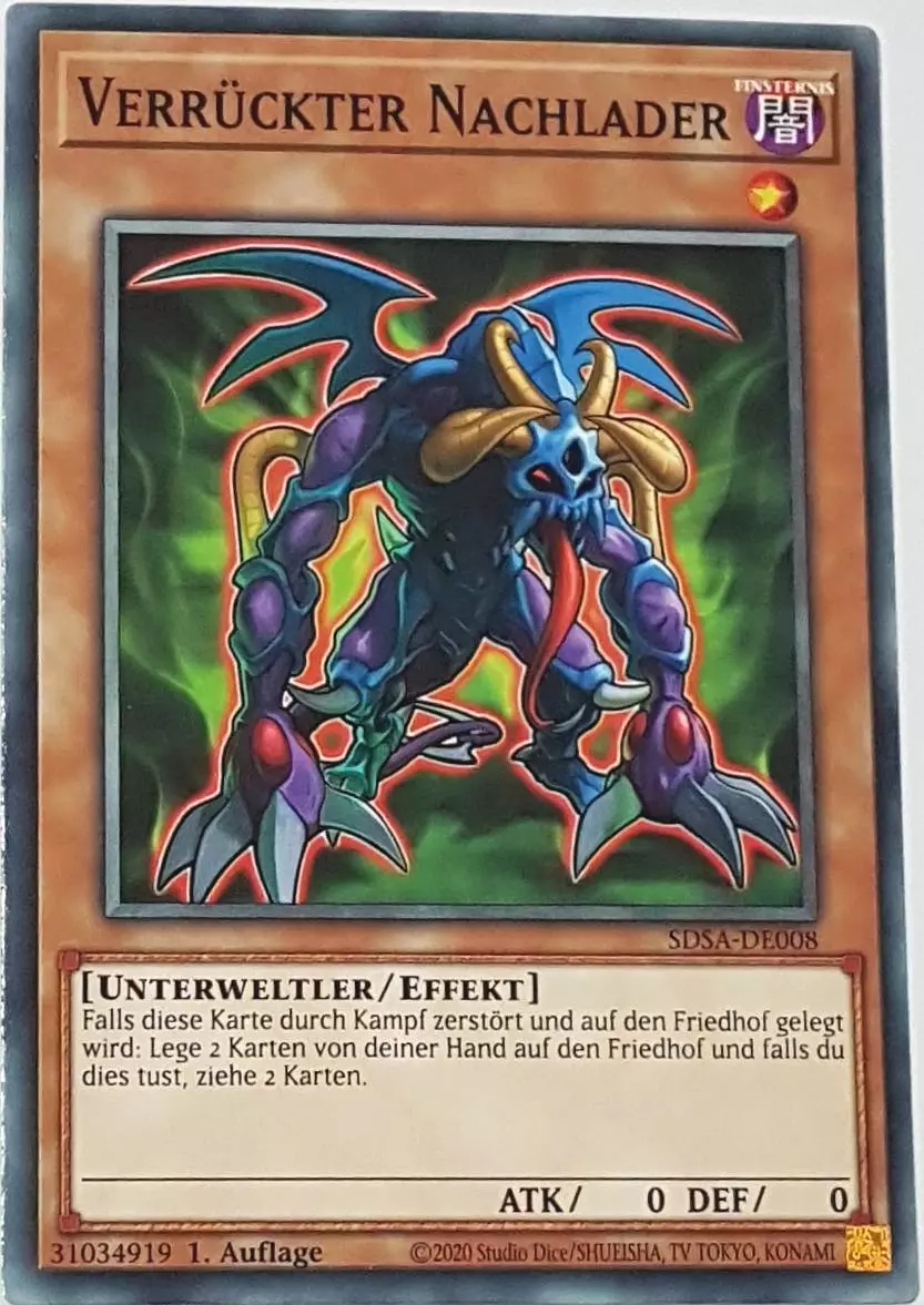 Verrückter Nachlader SDSA-DE008 ist in Common Yu-Gi-Oh Karte aus Sacred Beasts 1.Auflage