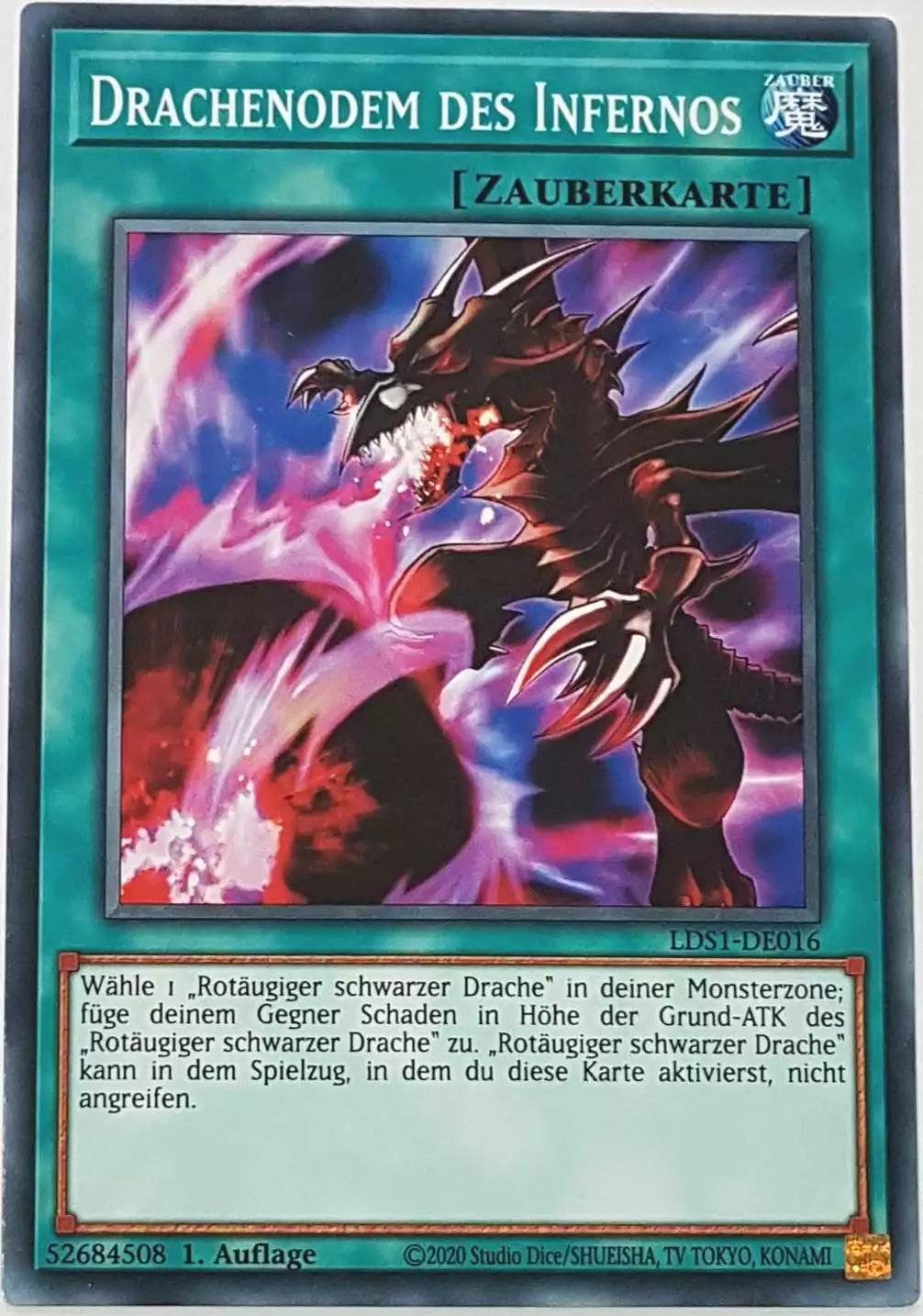 Drachenodem des Infernos LDS1-DE016 ist in Common Yu-Gi-Oh Karte aus Legendary Duelists: Season 1 1.Auflage