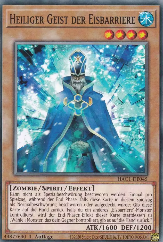 Heiliger Geist der Eisbarriere HAC1-DE045 ist in Common Yu-Gi-Oh Karte aus Hidden Arsenal Chapter 1 1.Auflage