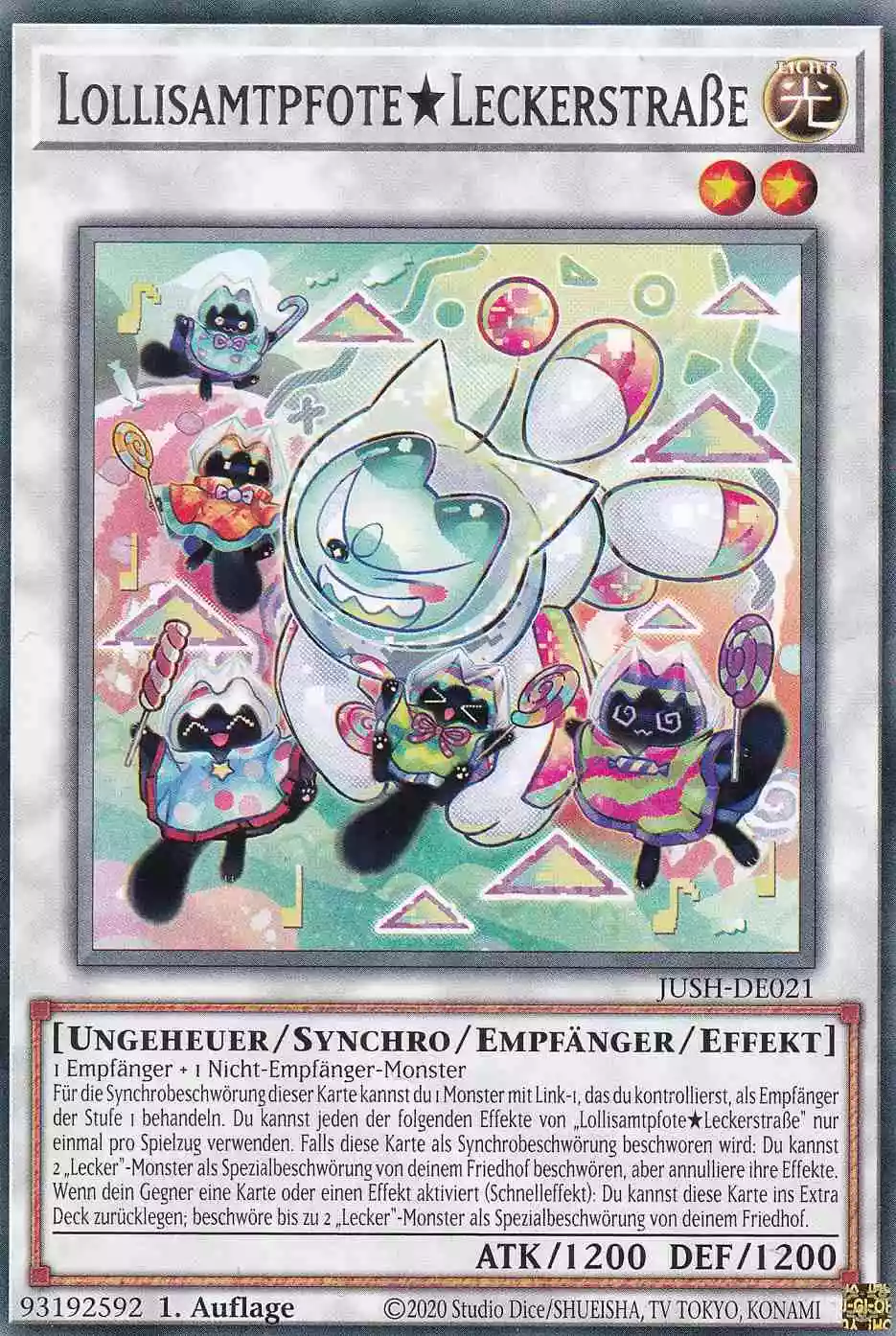 Lollisamtpfote★Leckerstraße JUSH-DE021 ist in Rare Yu-Gi-Oh Karte aus Justice Hunters 1.Auflage