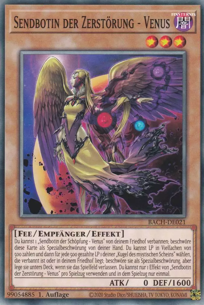 Sendbotin der Zerstörung - Venus BACH-DE021 ist in Common Yu-Gi-Oh Karte aus Battle of Chaos 1.Auflage