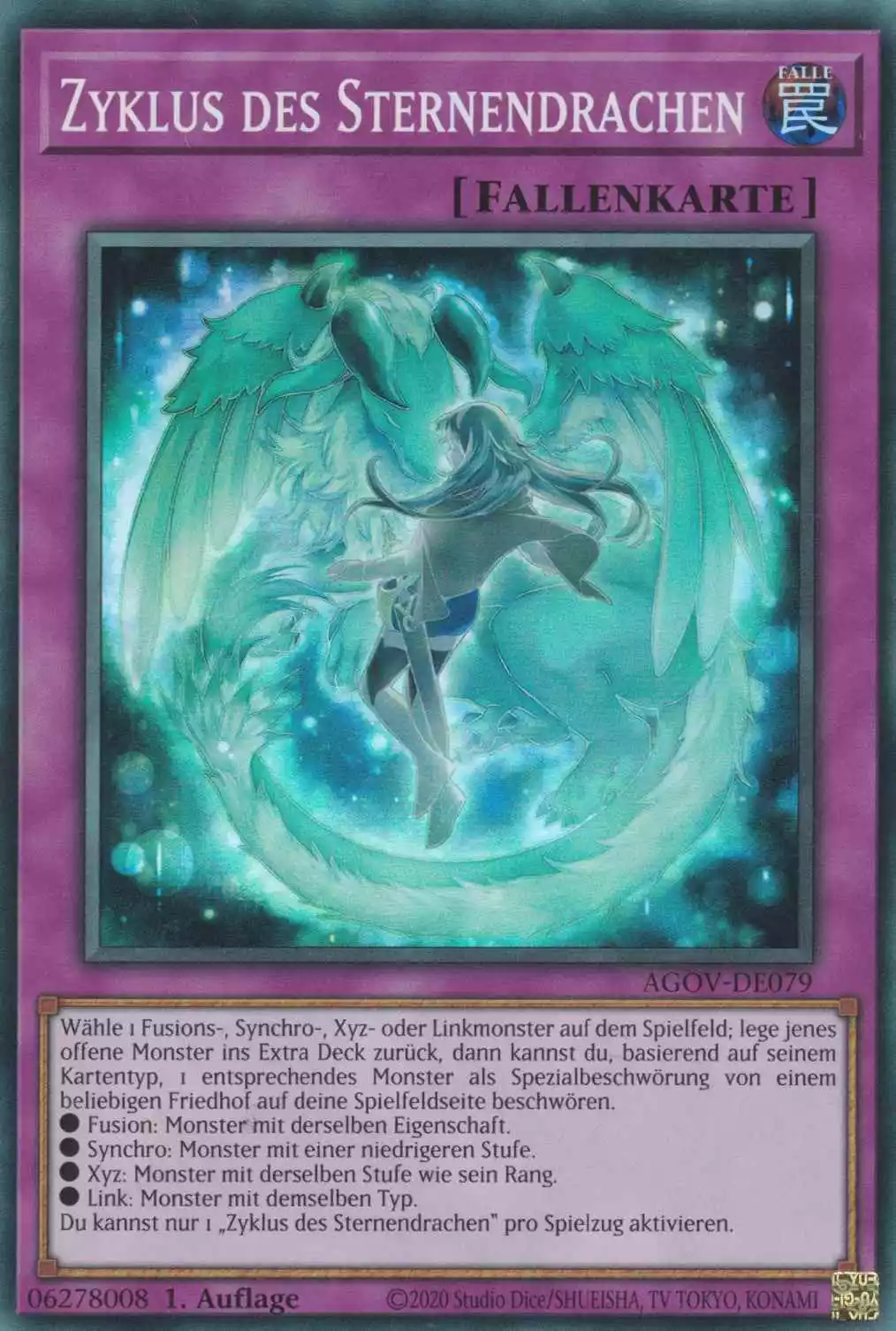 Zyklus des Sternendrachen AGOV-DE079 ist in Super Rare Yu-Gi-Oh Karte aus Age of Overlord 1.Auflage