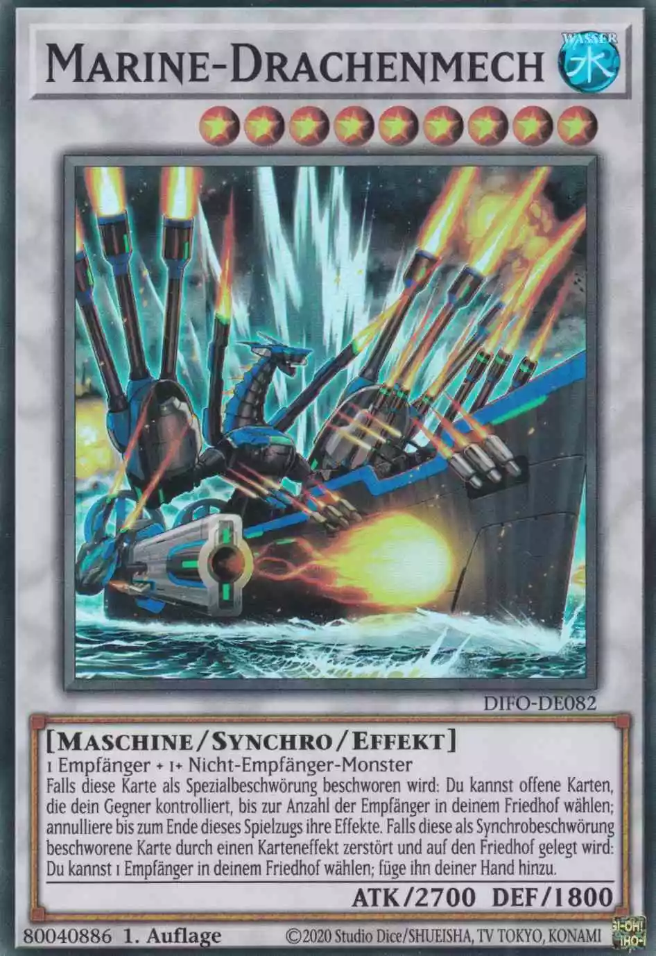 Marine-Drachenmech DIFO-DE082 ist in Super Rare Yu-Gi-Oh Karte aus Dimension Force 1.Auflage