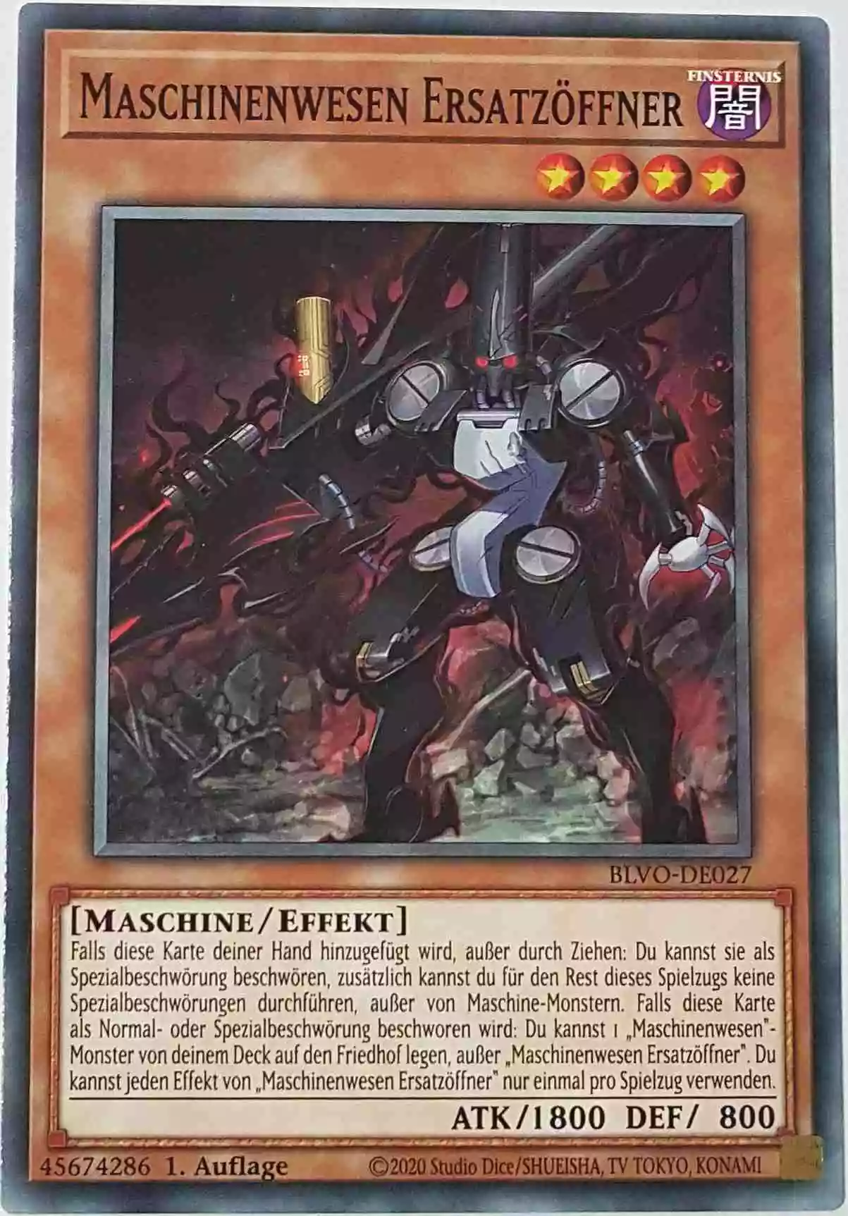 Maschinenwesen Ersatzöffner BLVO-DE027 ist in Common Yu-Gi-Oh Karte aus Blazing Vortex 1.Auflage