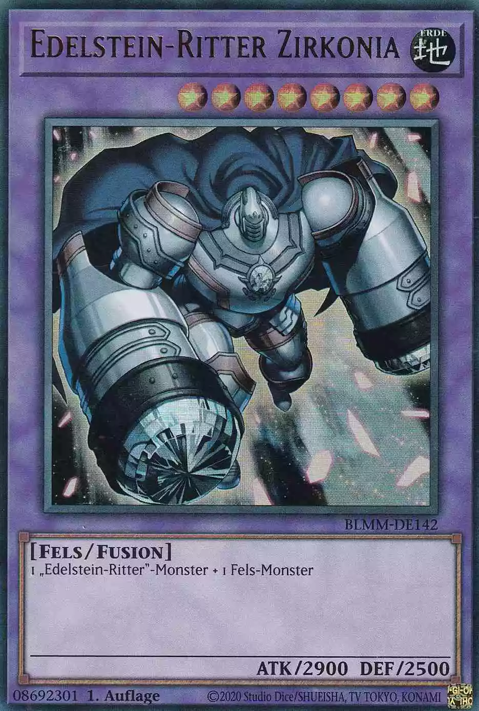 Edelstein-Ritter Zirkonia Ultra Rare BLMM-DE142 Yugioh Karte Edelstein-Ritter Zirkonia BLMM-DE142 ist in Ultra Rare Yu-Gi-Oh Karte aus Battles of Legend Monster Mayhem 1.Auflage