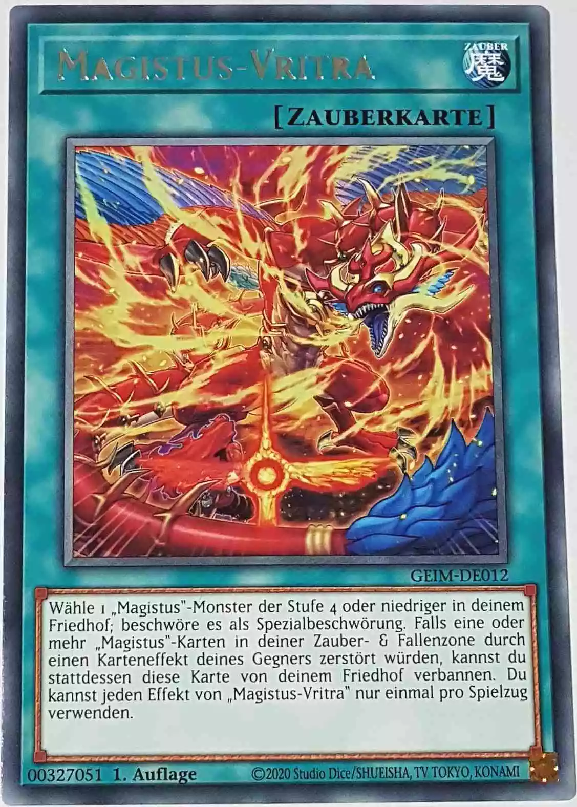 Magistus-Vritra GEIM-DE012 ist in Rare Yu-Gi-Oh Karte aus Genesis Impact 1. Auflage