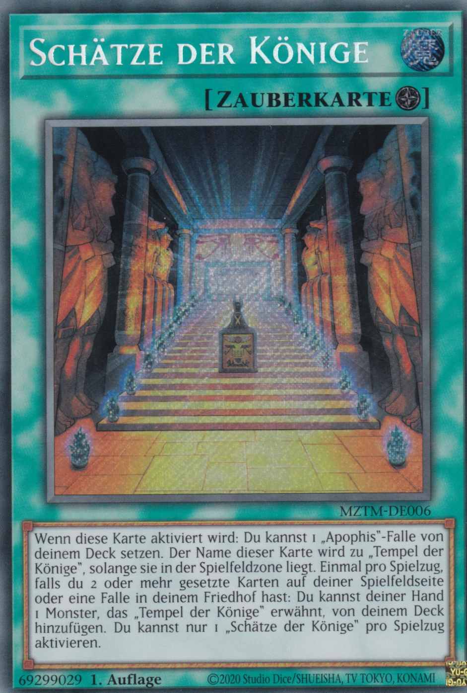 Schätze der Könige MZTM-DE006 ist in Secret Rare Yu-Gi-Oh Karte aus Maze of the Master 1.Auflage