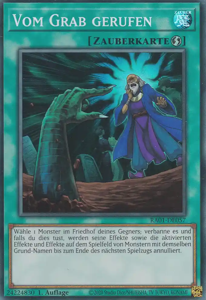 Vom Grab gerufen RA01-DE057 ist in Super Rare Yu-Gi-Oh Karte aus 25th Anniversary Rarity Collection 1.Auflage