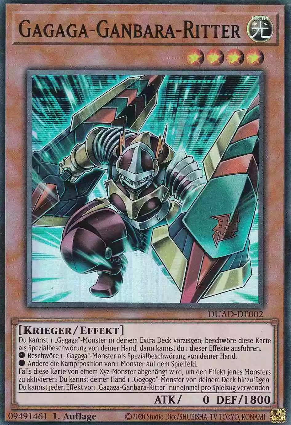Gagaga-Ganbara-Ritter DUAD-DE002 ist in Super Rare Yu-Gi-Oh Karte aus Duelist’s Advance 1.Auflage