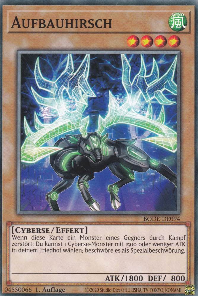 Aufbauhirsch BODE-DE094 ist in Common Yu-Gi-Oh Karte aus Burst of Destiny 1.Auflage