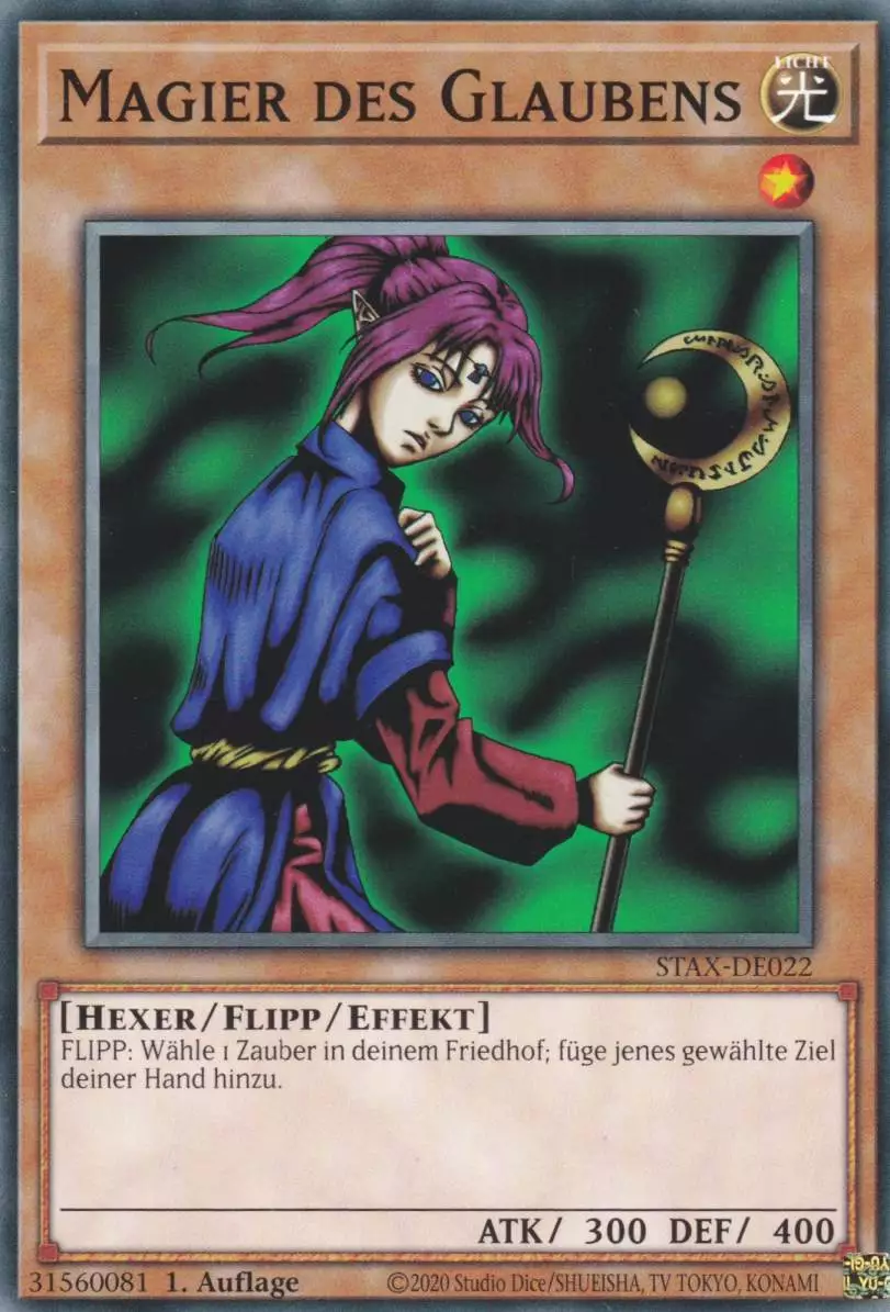 Magier des Glaubens STAX-DE022 ist in Common Yu-Gi-Oh Karte aus 2-Player Starter Set 1.Auflage