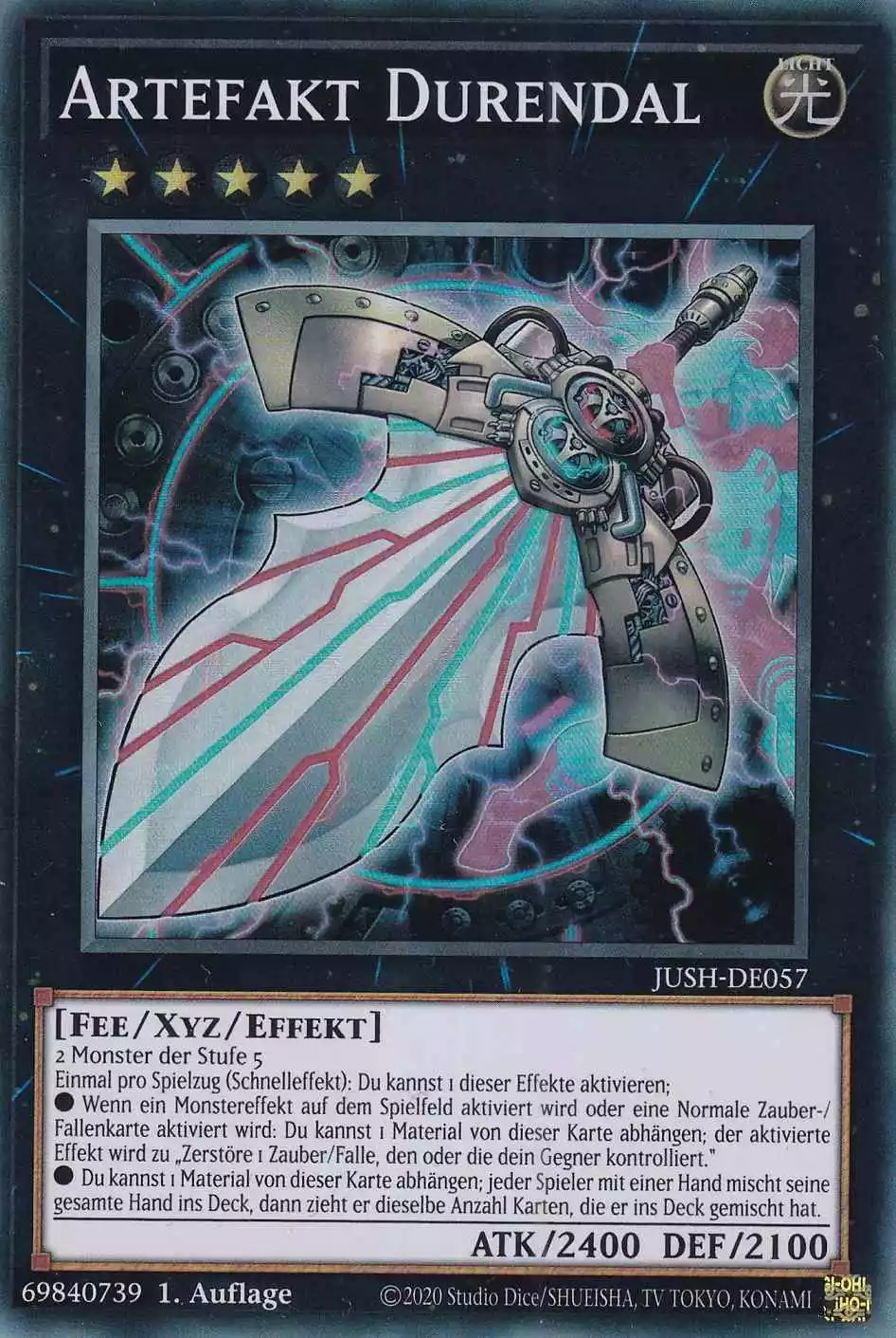 Artefakt Durendal JUSH-DE057 ist in Super Rare Yu-Gi-Oh Karte aus Justice Hunters 1.Auflage