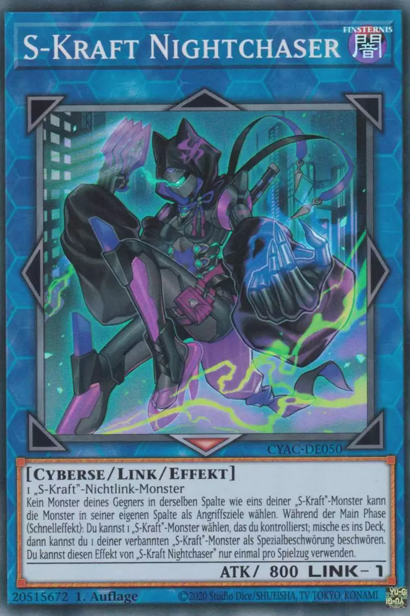 S-Kraft Nightchaser CYAC-DE050 ist in Super Rare Yu-Gi-Oh Karte aus Cyberstorm Access 1.Auflage