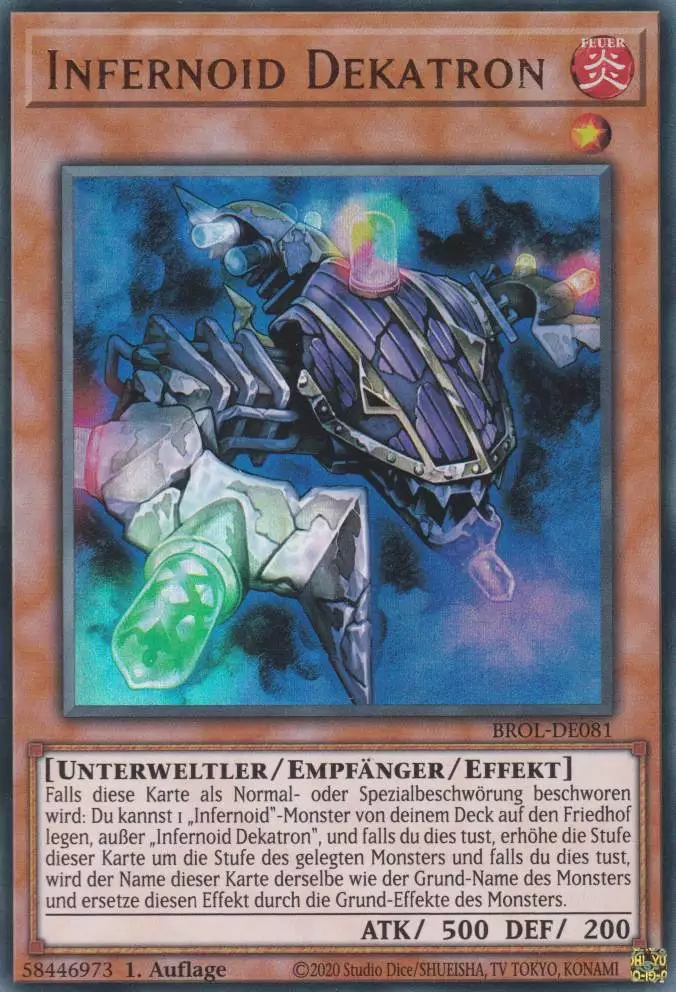 Infernoid Dekatron BROL-DE081 ist in Ultra Rare Yu-Gi-Oh Karte aus Brothers of Legend 1.Auflage