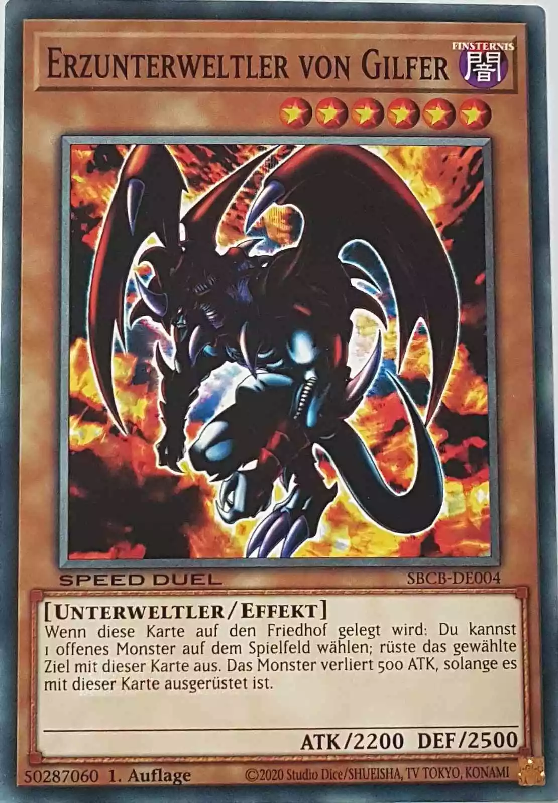 Erzunterweltler von Gilfer SBCB-DE004 ist in Common Yu-Gi-Oh Karte aus Speed Duel Battle City Box 1. Auflage