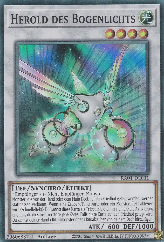Herold des Bogenlichts RA01-DE031 ist in Ultra Rare Yu-Gi-Oh Karte aus 25th Anniversary Rarity Collection 1.Auflage